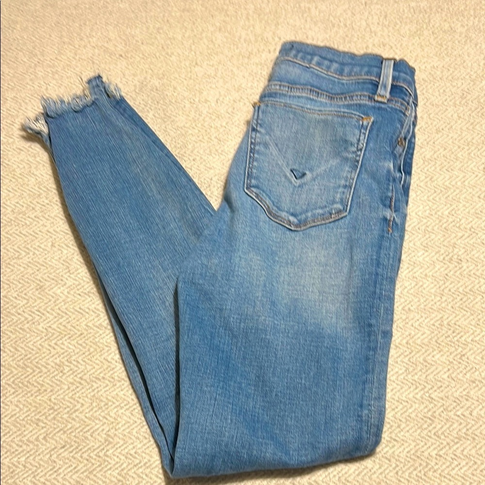Hudson Barbara Super Skinny Jeans.  Light Blue Ankle Cropped Denim.  Size 28.